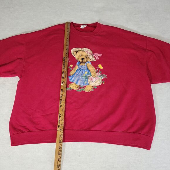 Vintage Jerzees Sweatshirt Womens Size 22F Purple Bear Garden Grunge Y2k Retro - Picture 6 of 16